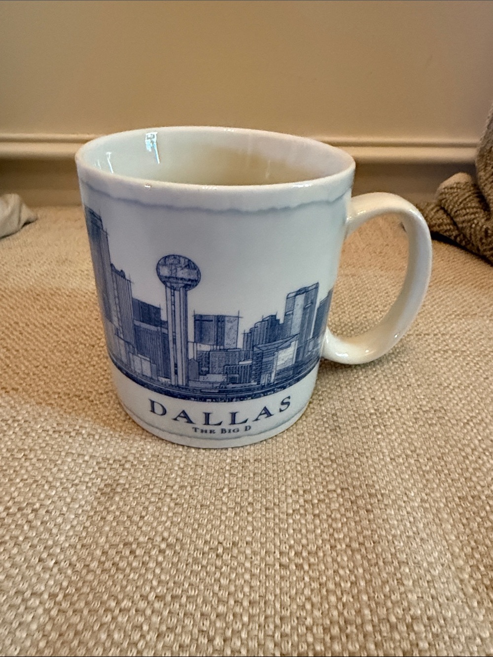 Starbucks 2006 Dallas Skyline White Ceramic Coffee Mug - Blue Print